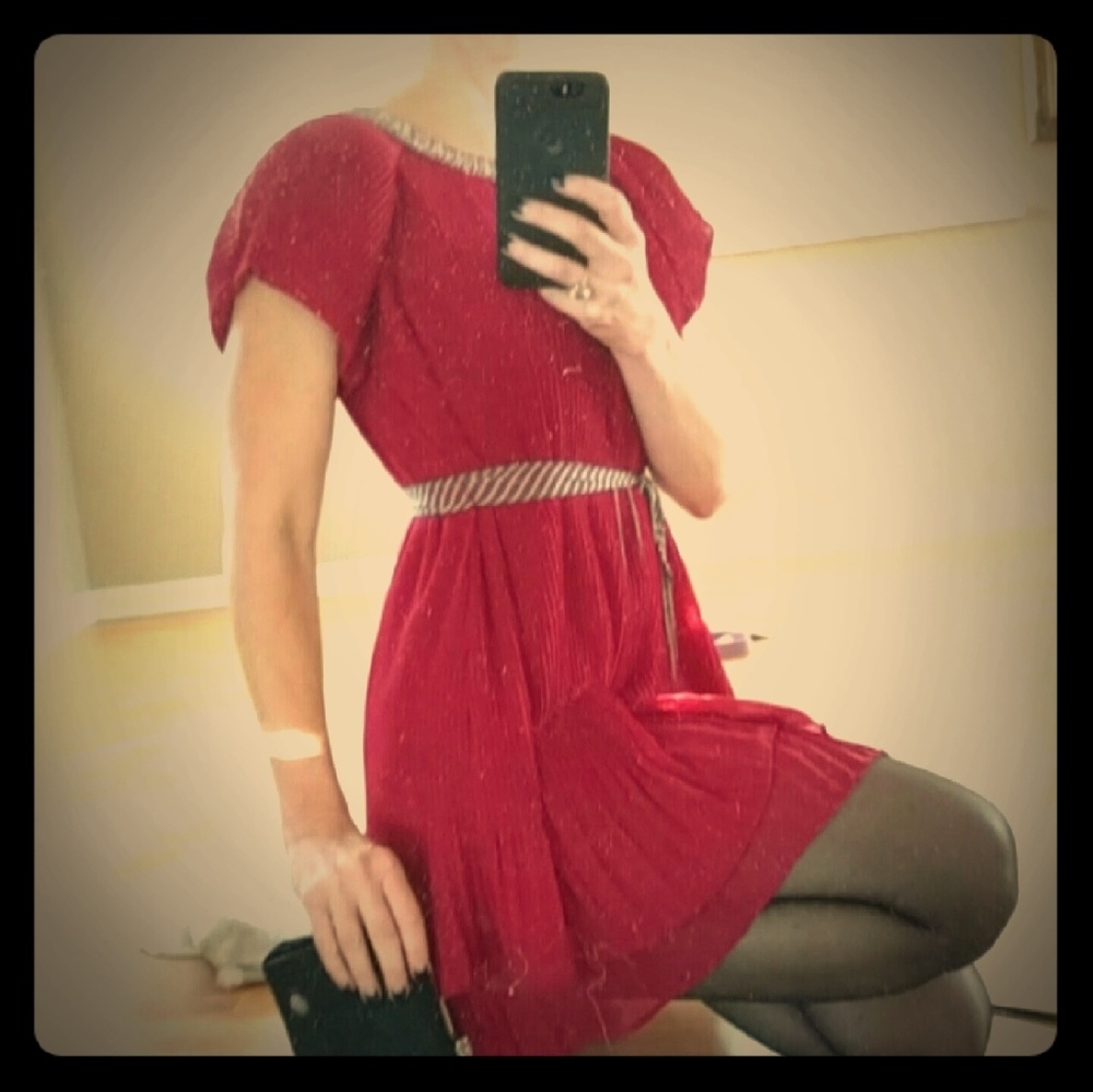 Marc Jacobs micropleted breaded silk minidress